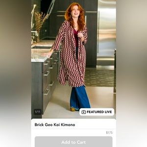 Jennafer Grace Brick Geo Koi Kimono, new w/out tags, size S/M (0-12 per website)